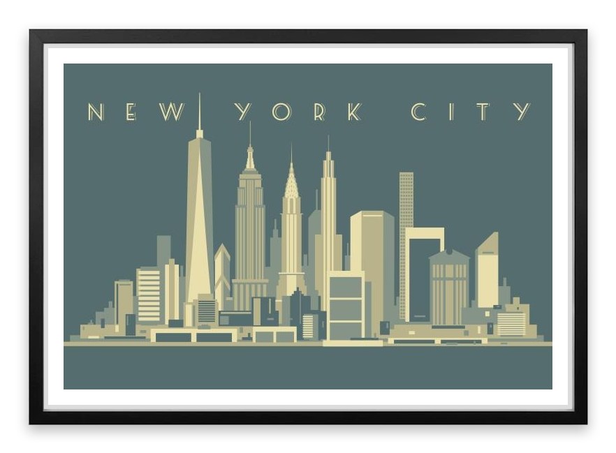 New York City deco skyline