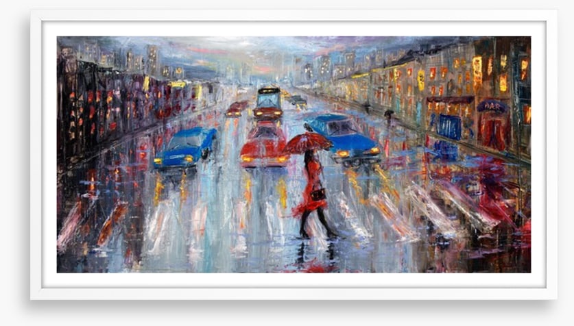 Crossing in the rain