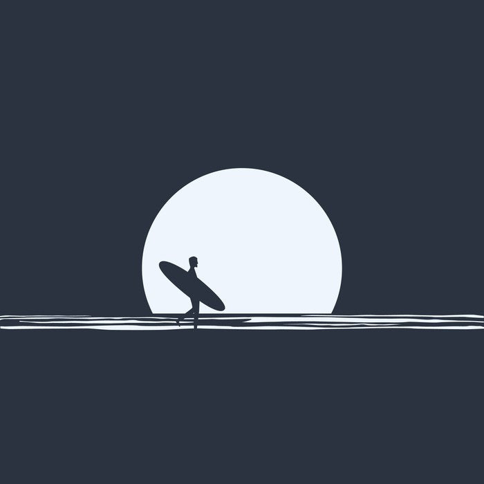 Moonrise surfer