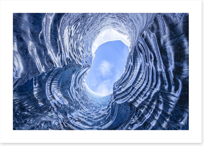 Glacial cave sky