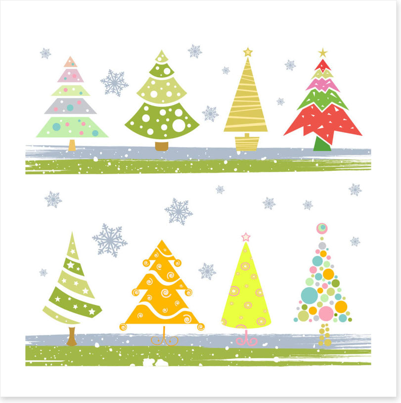 Festive tree snowflakes