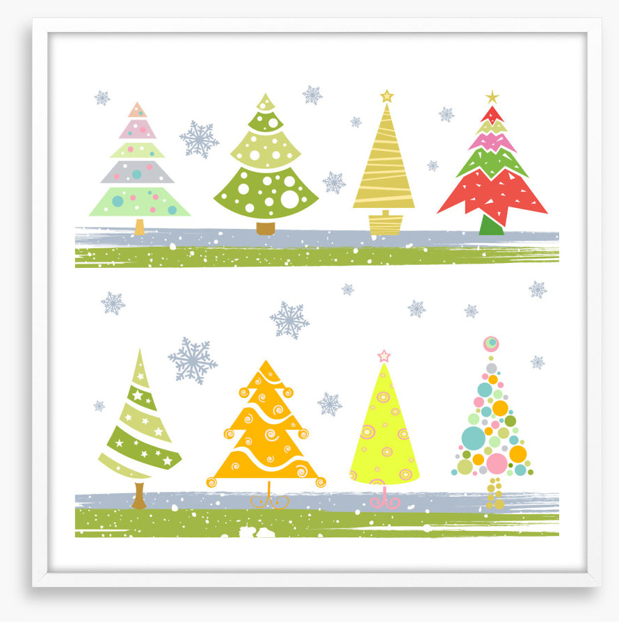 Festive tree snowflakes