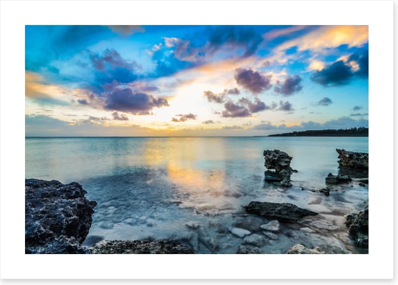 Rocky bay reflections