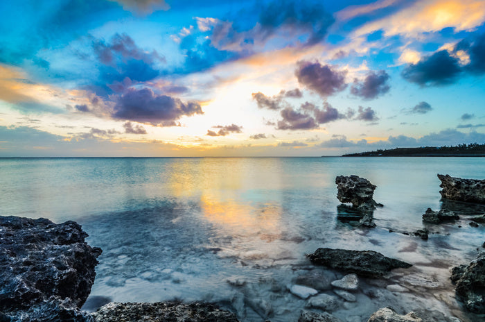 Rocky bay reflections