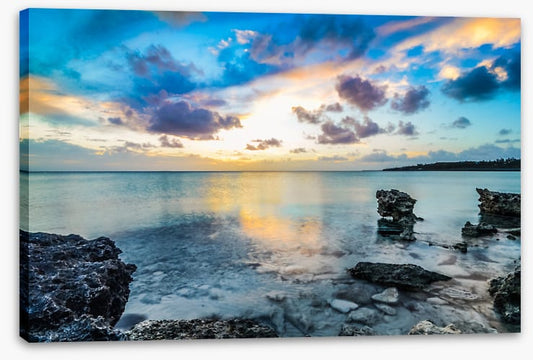 Rocky bay reflections