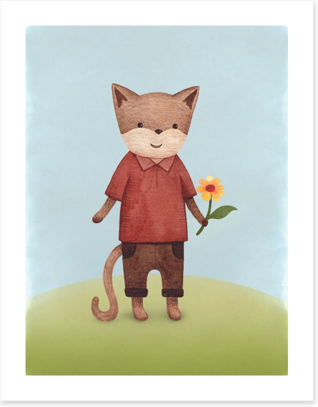 Yellow flower cat
