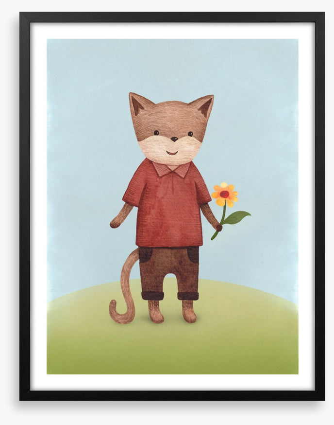 Yellow flower cat