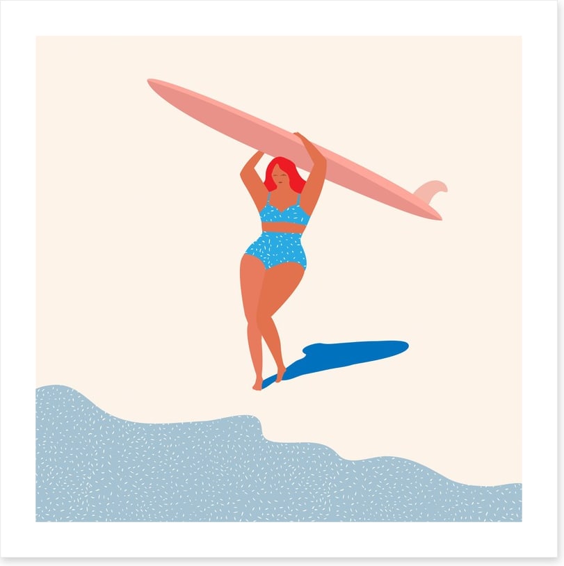 Deco surfer girl