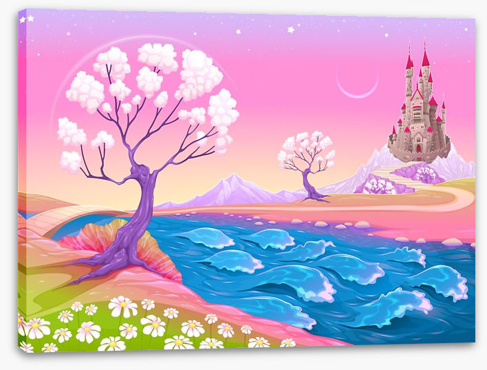 Spring dawn at the fairy castle