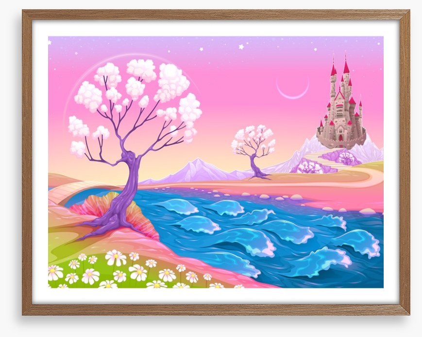 Spring dawn at the fairy castle