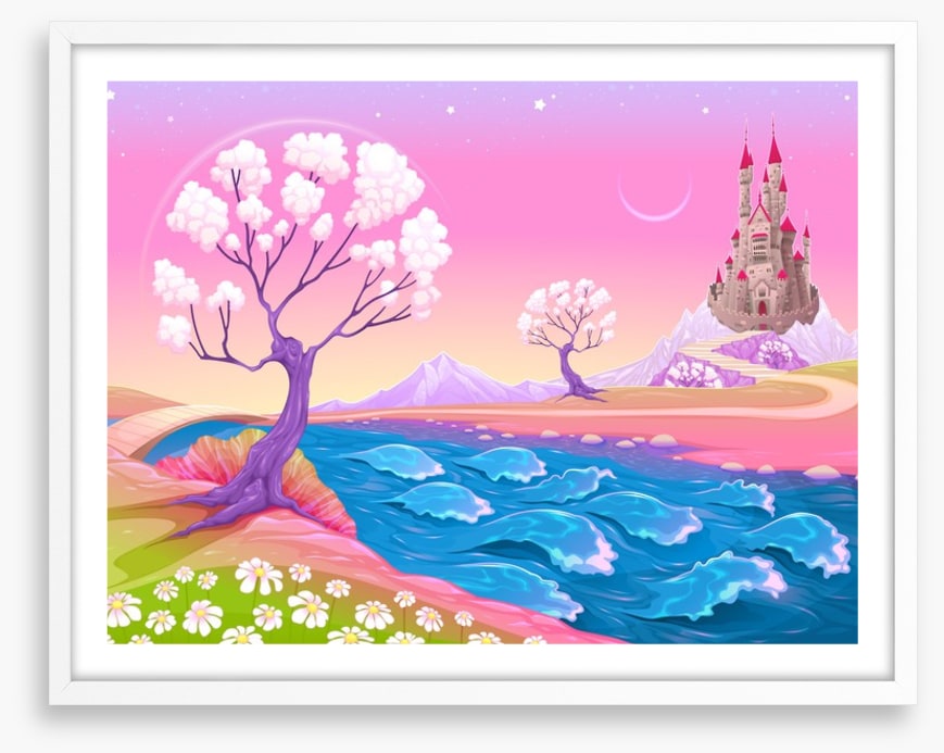 Spring dawn at the fairy castle