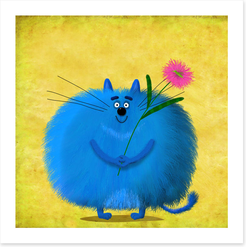 Fat blue cat