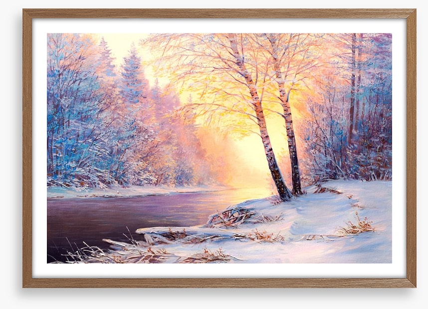 Winter river sunlight