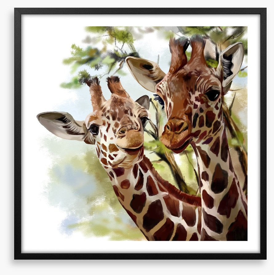 Giraffe and calf