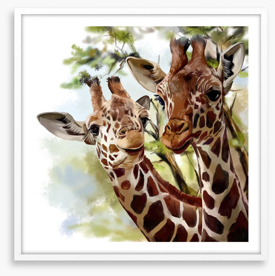 Giraffe and calf