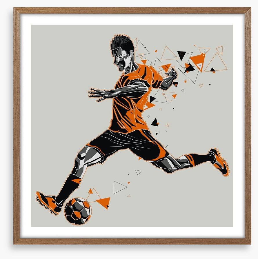 The soccer player in orange