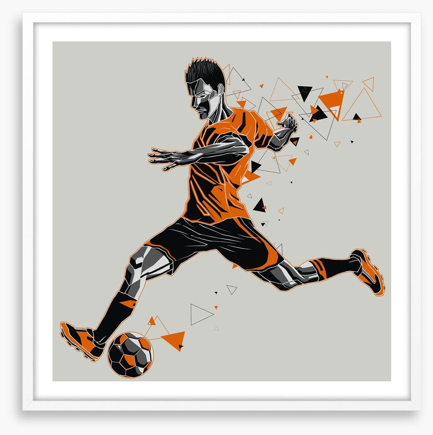 The soccer player in orange