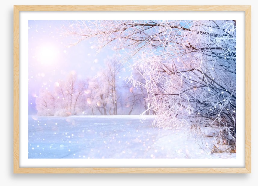 Pink snow sunrise