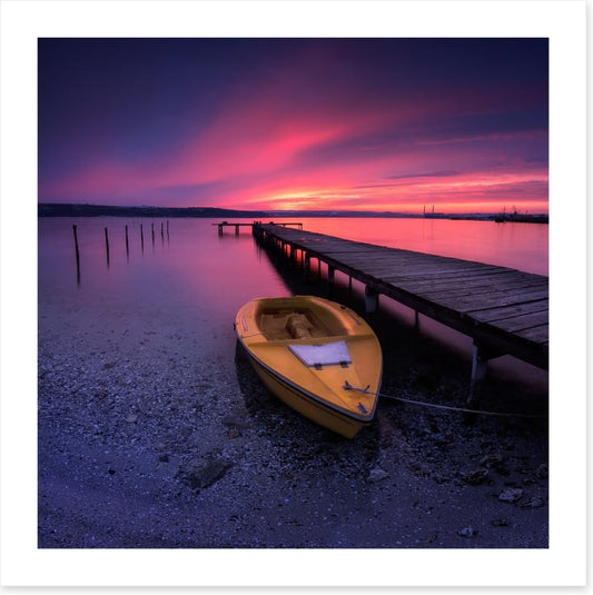 Sunset glow over the pier