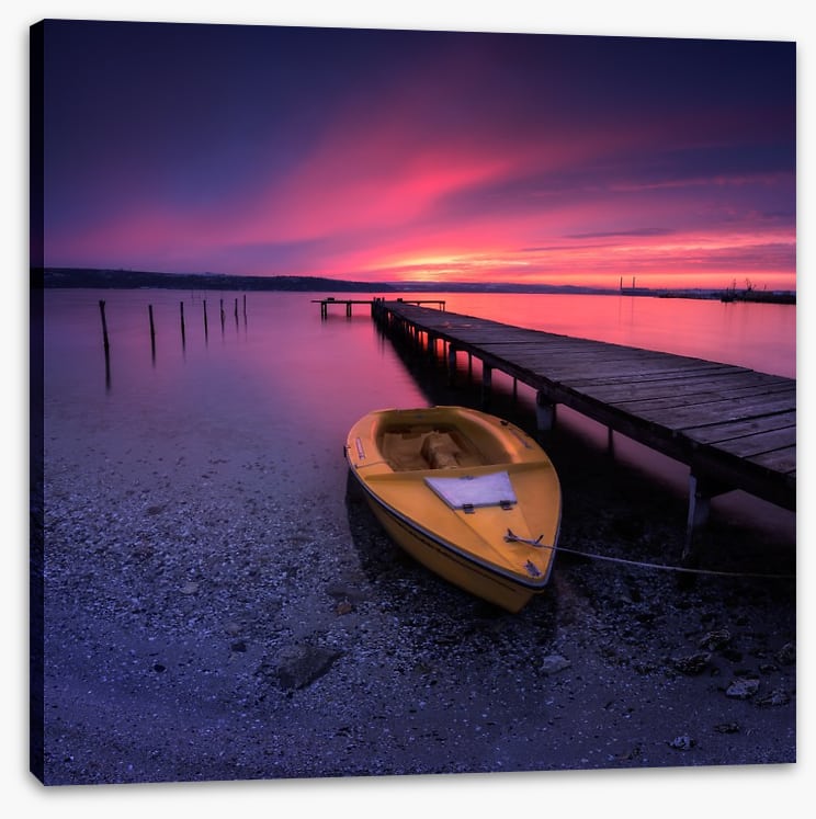 Sunset glow over the pier