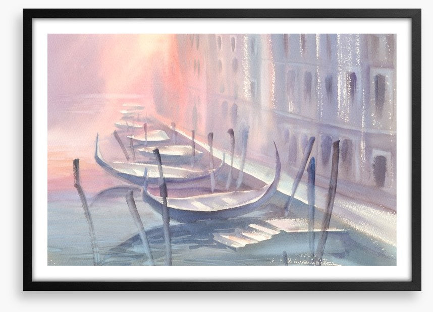 Gondolas in the mist