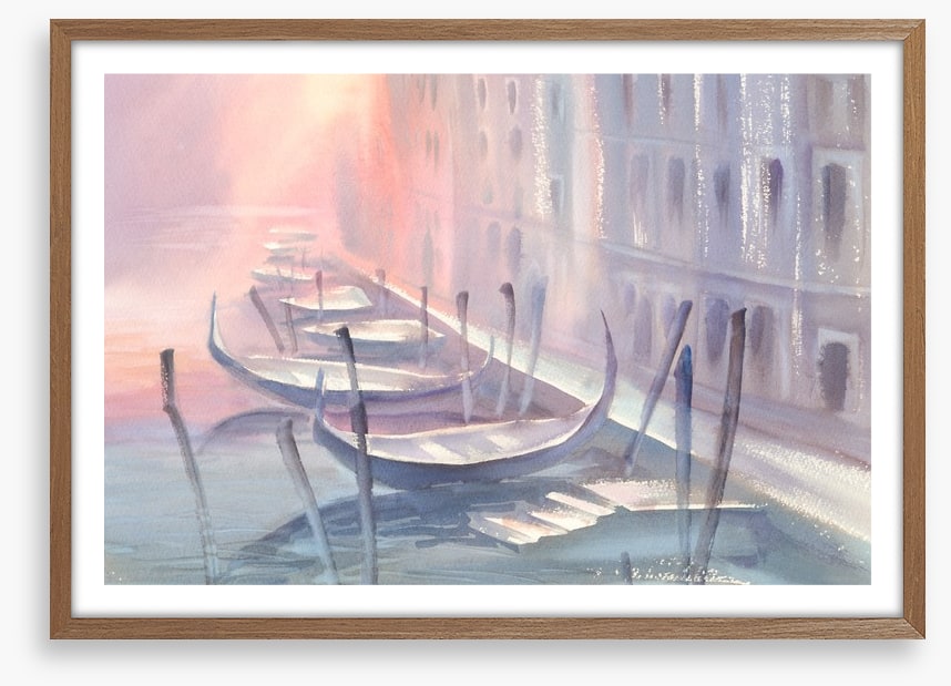 Gondolas in the mist