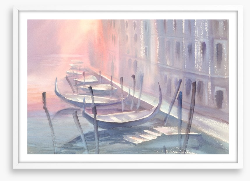 Gondolas in the mist