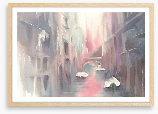 Canal in the morning mist