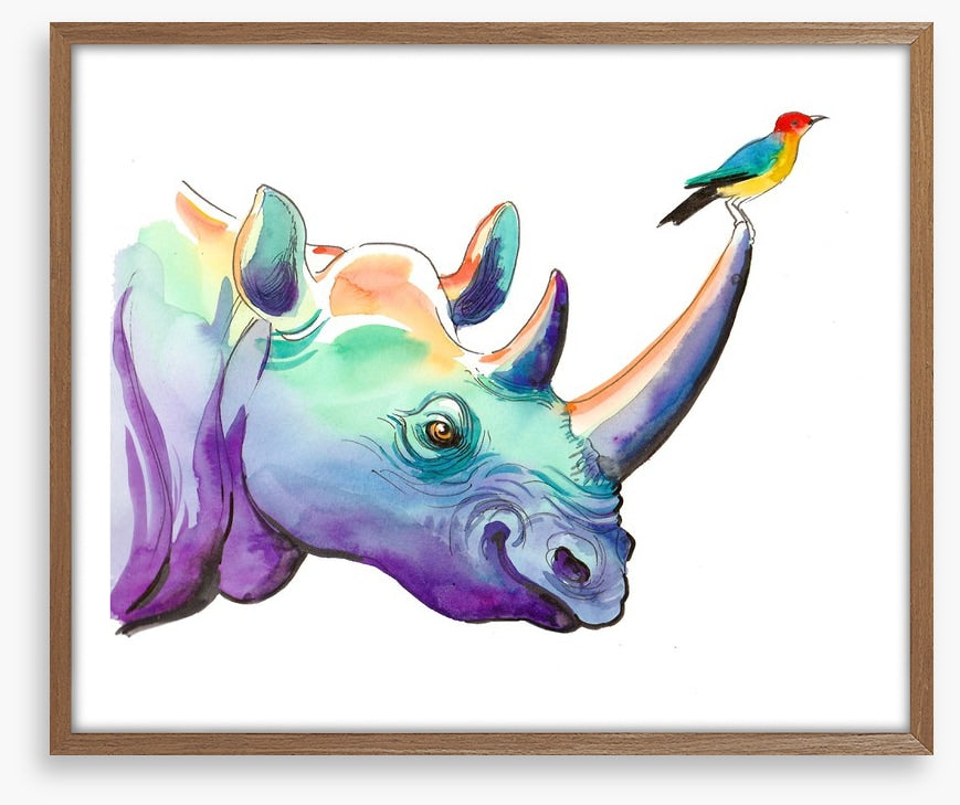 Rhino and bird