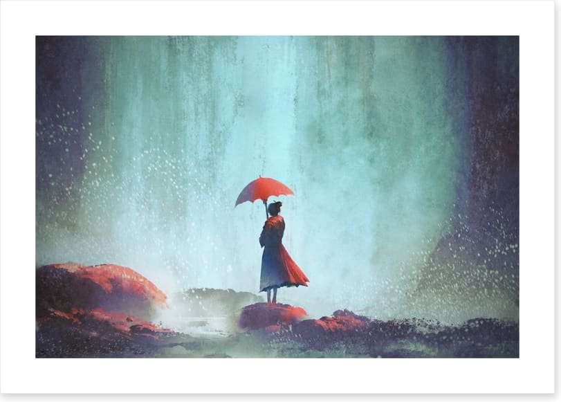 Waiting at the falls