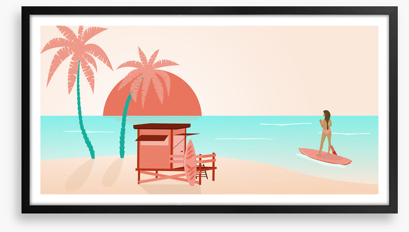 Pink sunset paddle