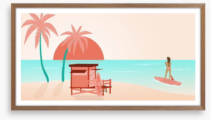 Pink sunset paddle