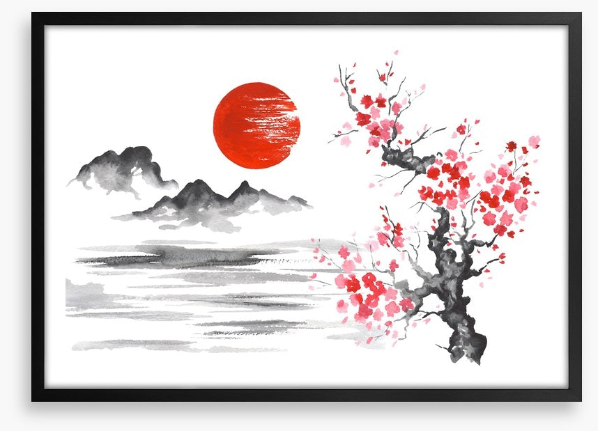 Blood moon and blossom
