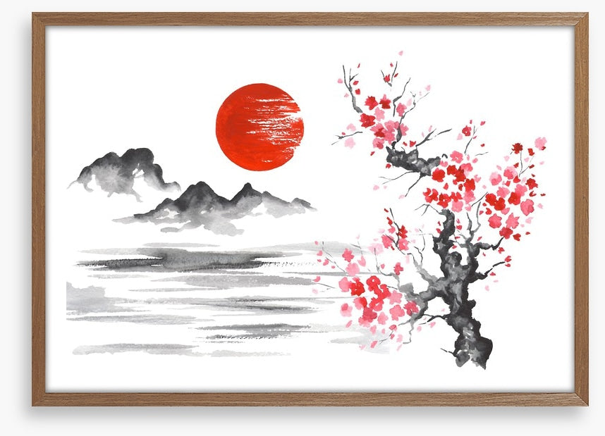 Blood moon and blossom