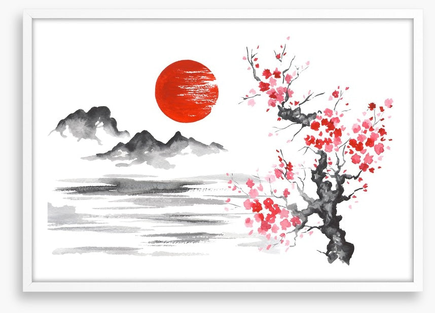 Blood moon and blossom