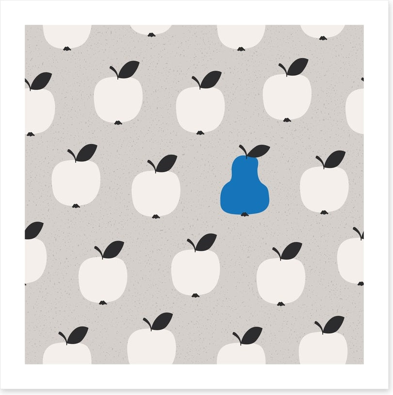 One blue pear
