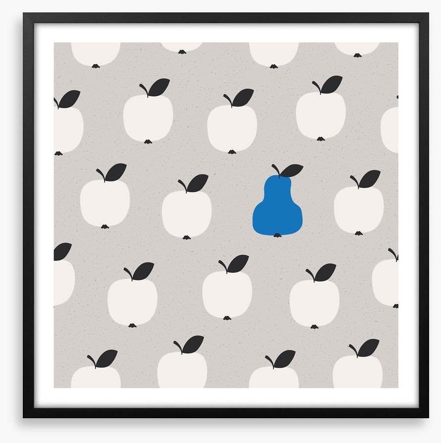 One blue pear
