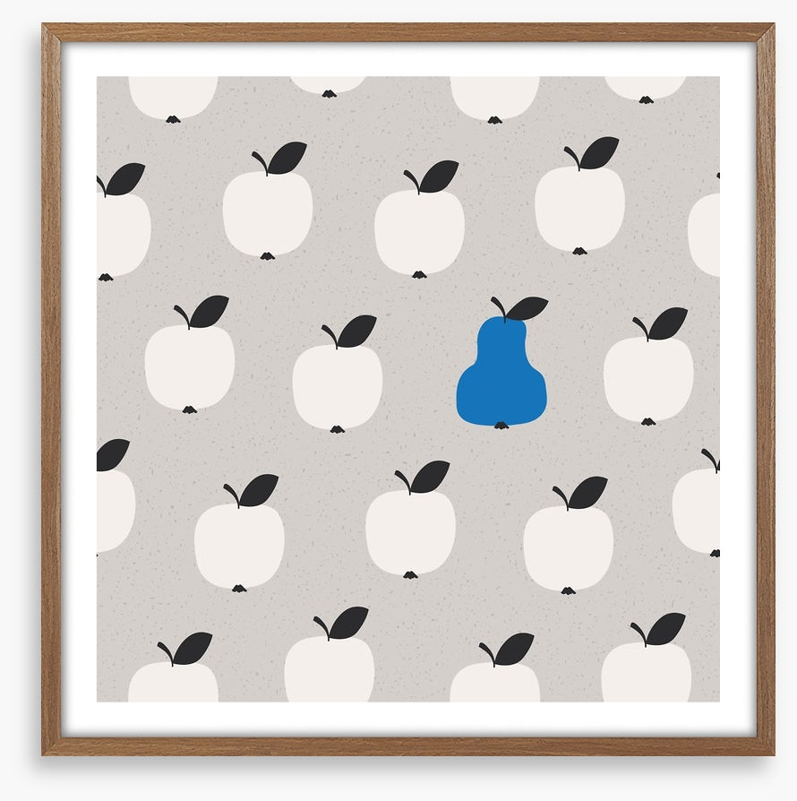 One blue pear