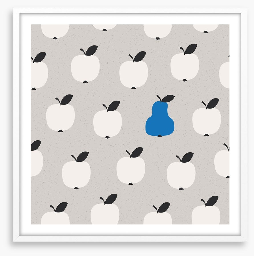One blue pear
