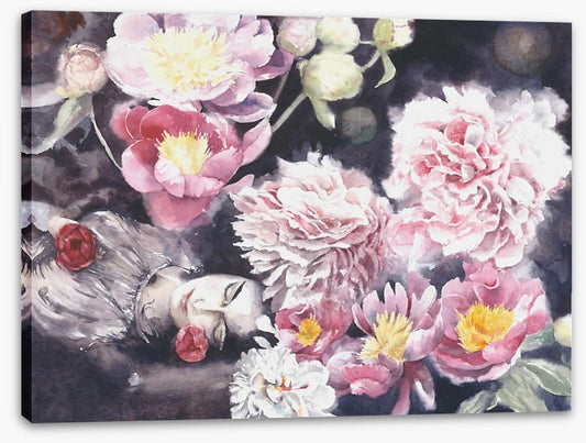 Sleeping under the peonies