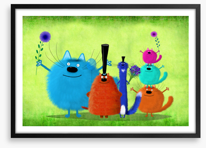 Colourful cats