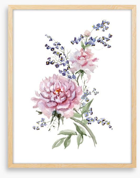 Peony bluebell blooms