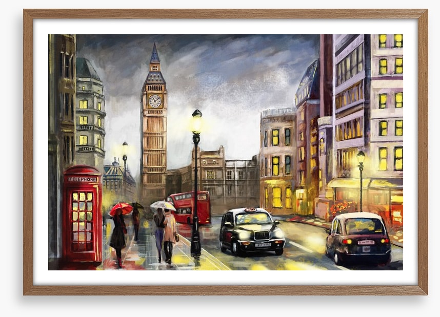 Dusk falls in London