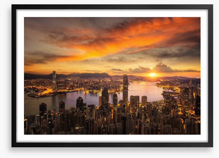 Hong Kong city sunset