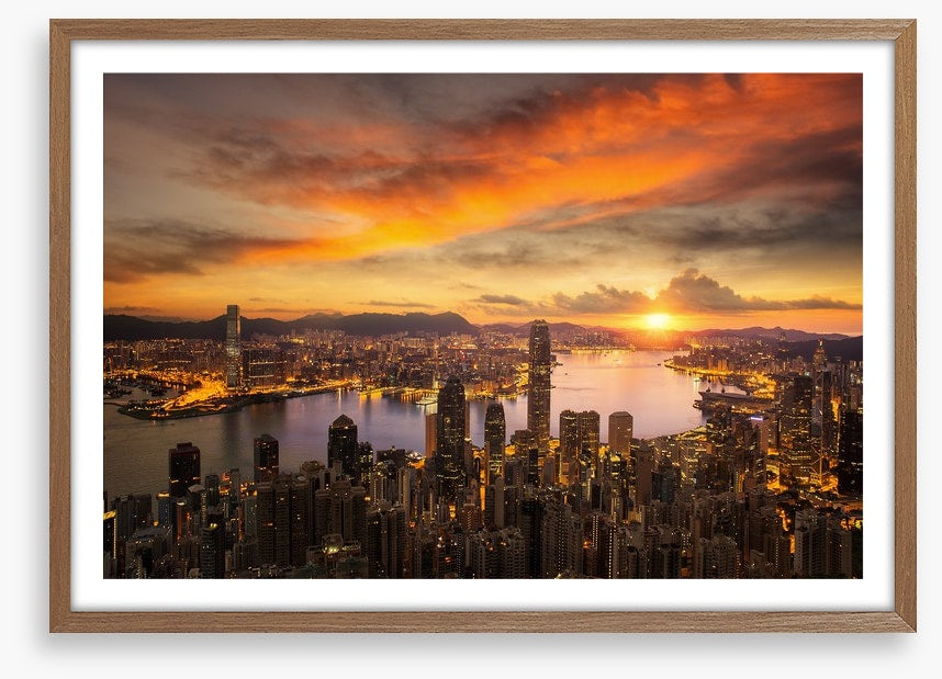 Hong Kong city sunset