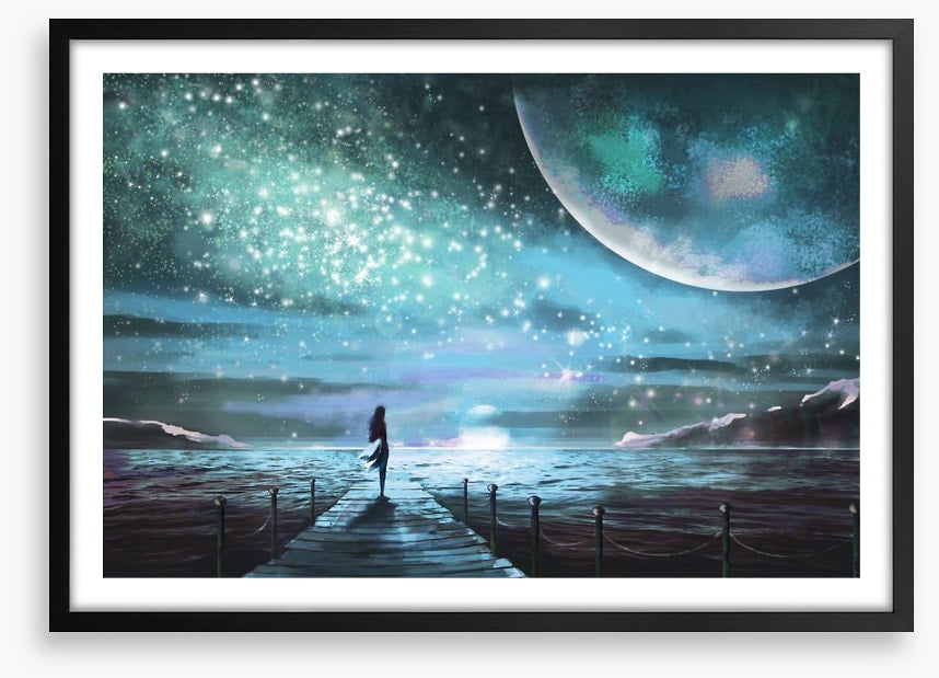 On the moonlit pier