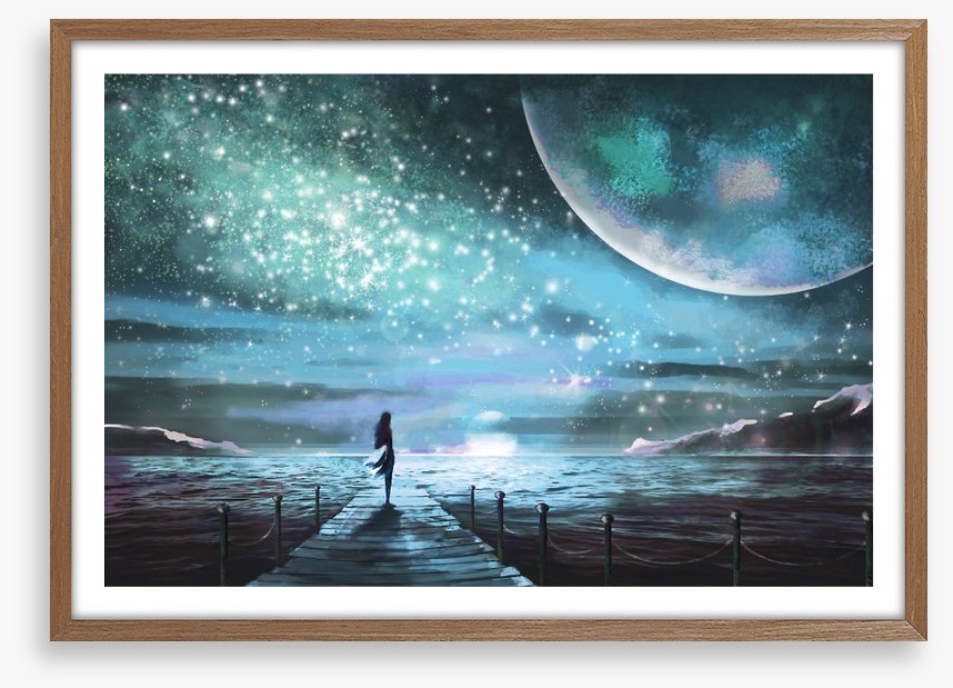 On the moonlit pier