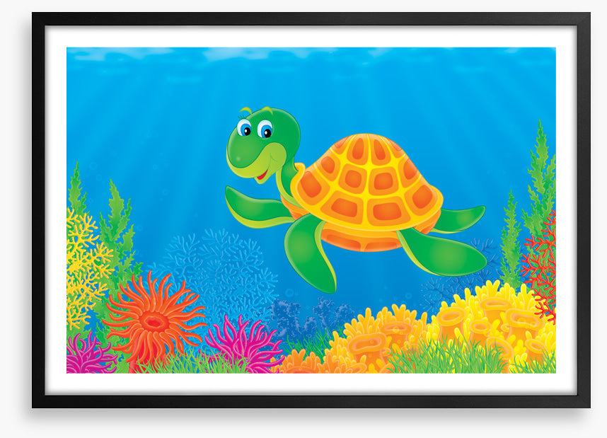 Green turtle grin