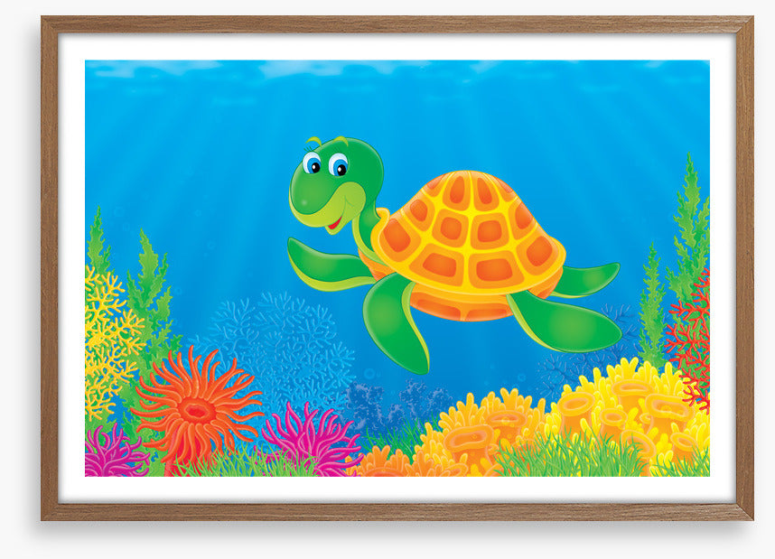 Green turtle grin