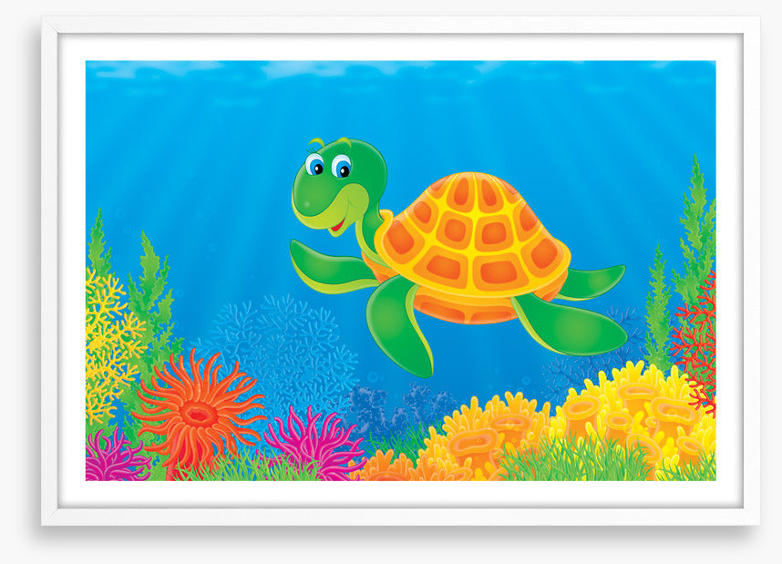 Green turtle grin